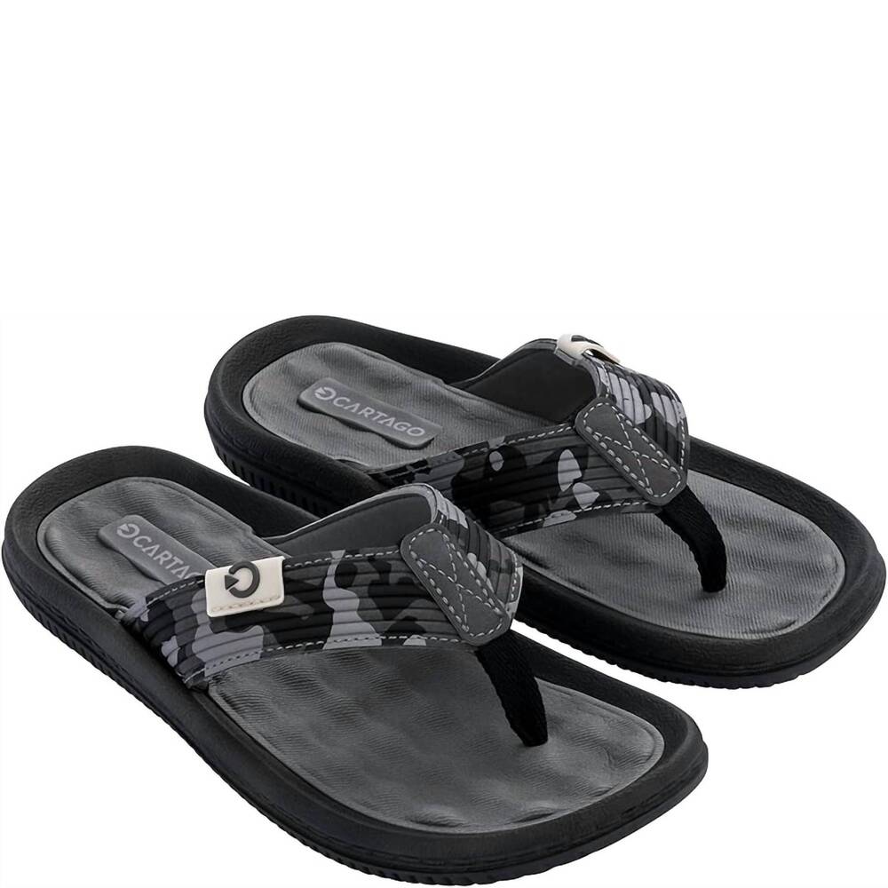 NEW IPANEMA men's cartago dunas flip flop in grey/black camouflage